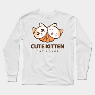 cat tama cute black cat love Long Sleeve T-Shirt